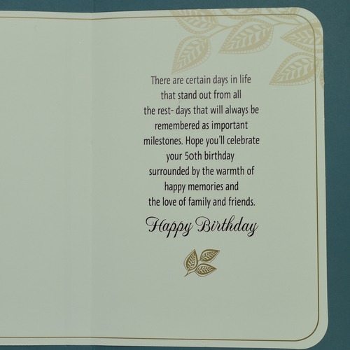 Stylish Milestone 50th Birthday Greeting Card
